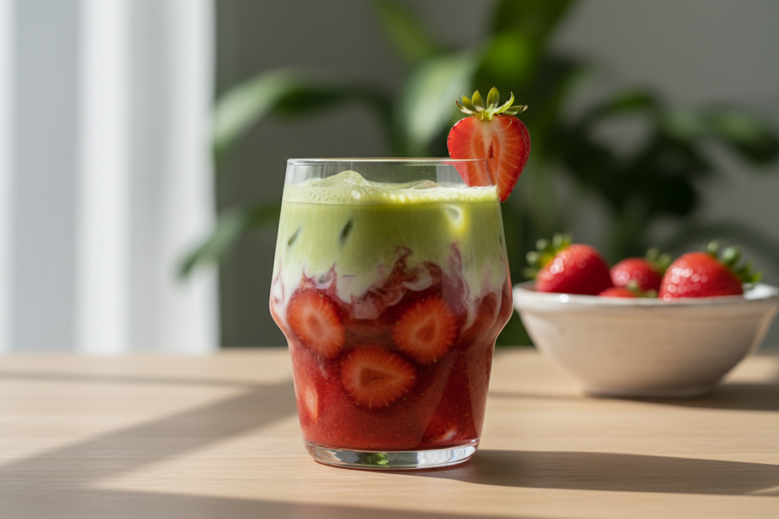 Strawberry matcha latte